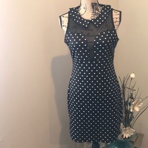 Sleeveless Polka Dotted Dress